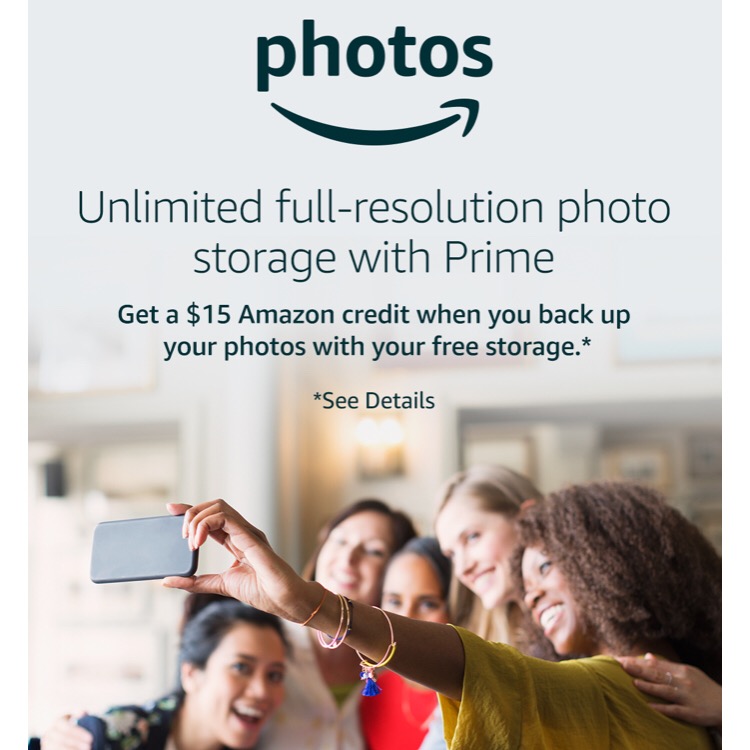 Amazon Photos 免费得$15 Credits