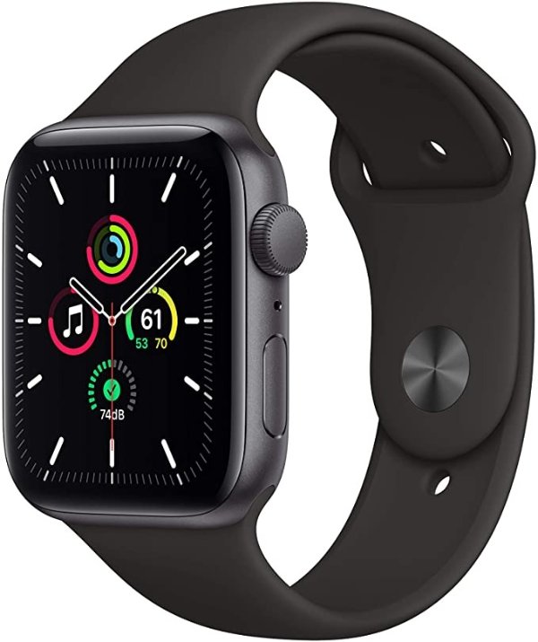 NewWatch SE (GPS, 44mm) - Space Gray Aluminum Case with Black Sport Band