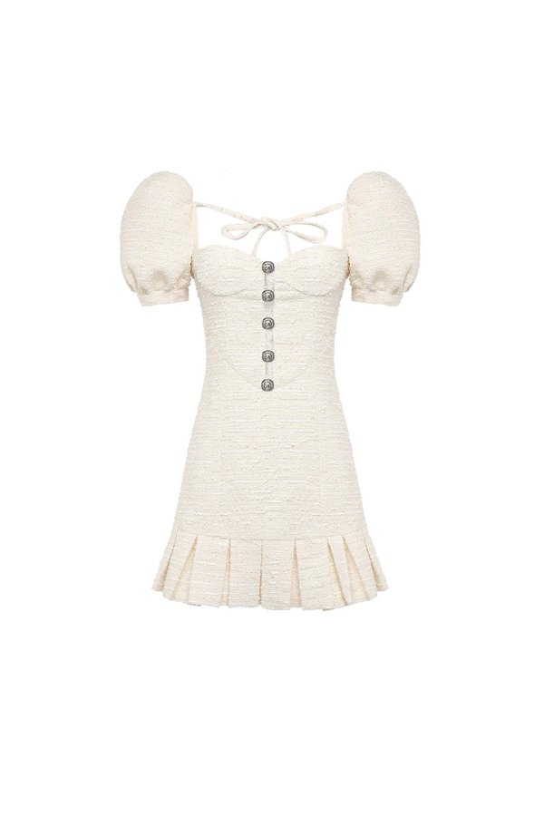 Sand Dollar Tweed Dress(Creamy White)