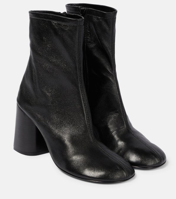 黑色的Glove皮革及踝靴 - Balenciaga | Mytheresa