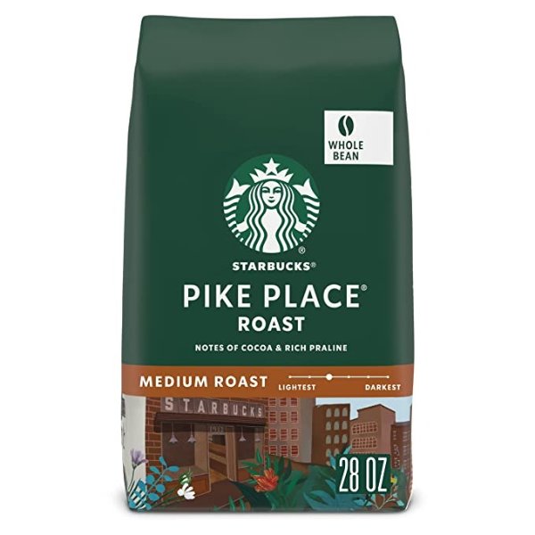 Whole Bean Coffee—Medium Roast Coffee—Pike Place Roast—100% Arabica—1 bag (28 oz)