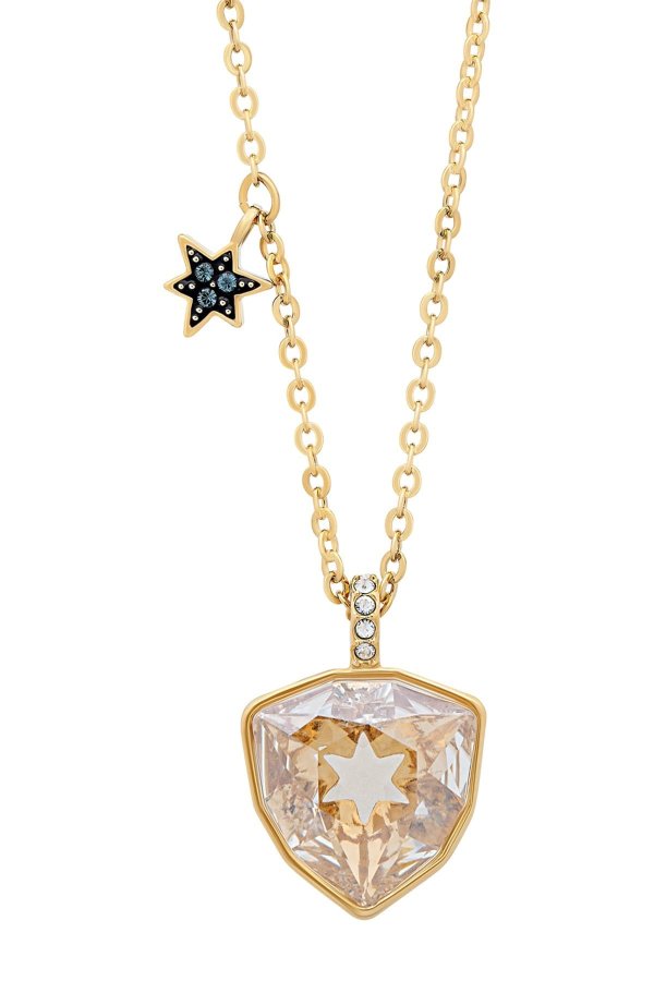 Mastery 23K Yellow Gold Plated Swarovski Crystal Pendant Necklace