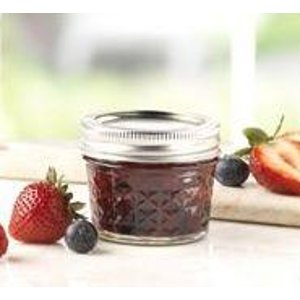 Ball Jar Crystal Jelly Jars with Lids and Bands, Quilted, 4-Ounce, Set of 12