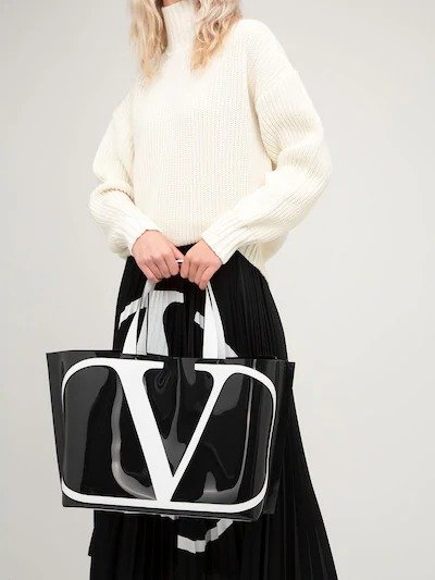 VLOGO POLYMERIC & LEATHER TOTE BAG