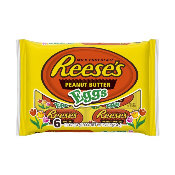 , Easter Chocolate and Peanut Butter Eggs Candy, 6 Ct, 7.2 Oz