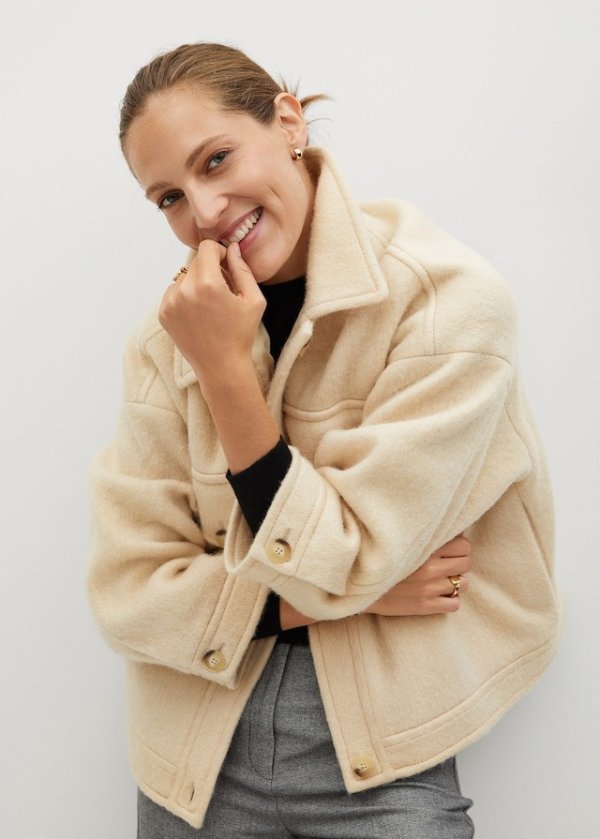 Knitted oversize jacket - Women | Mango USA