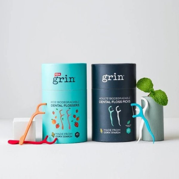 Grin Biodegradable Dental Floss Family Pack