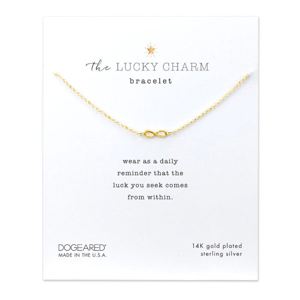 lucky charm infinity bracelet, gold dipped