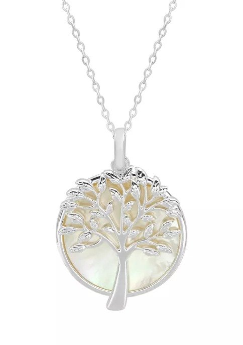 Silver Tone 18" Tree of Life Pendant Necklace