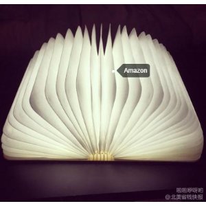 Excelvan USB Rechargeable Wooden Folding LED Night Light Book Light Desk Lamp Table Lamp