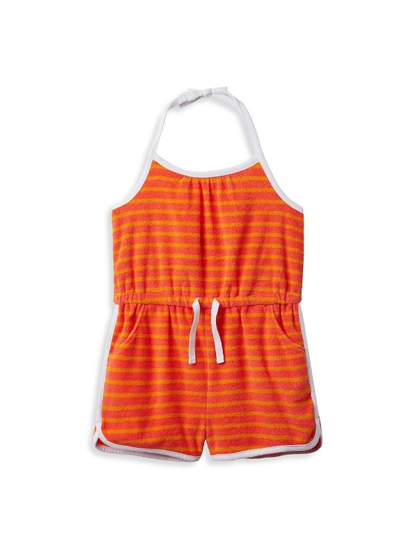 Little Girl's & Girl's Stripe Kaavia James x Janie and Jack Striped Halter Terry Romper
