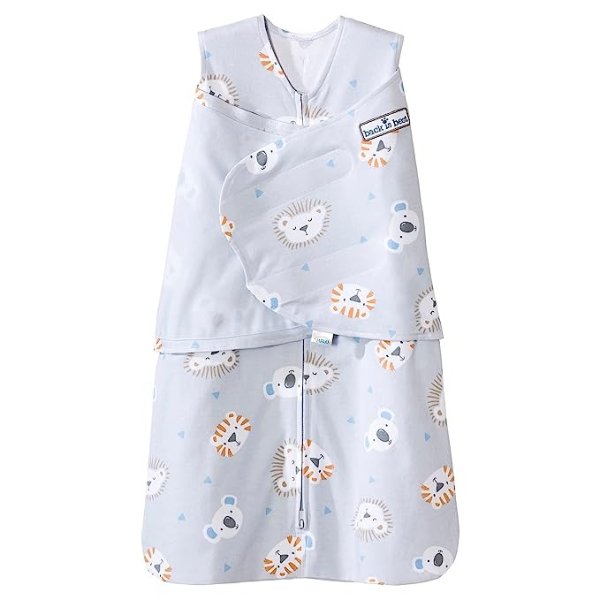 100% Cotton Sleepsack Swaddle, 3-Way Adjustable Wearable Blanket, TOG 1.5, Lions, Tigers, and Bears, Newborn