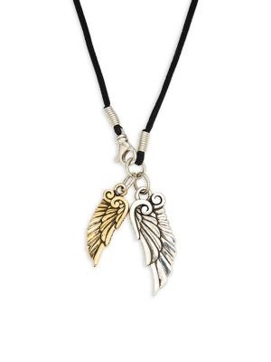 Goldplated & Sterling Silver Wing Pendant Necklace