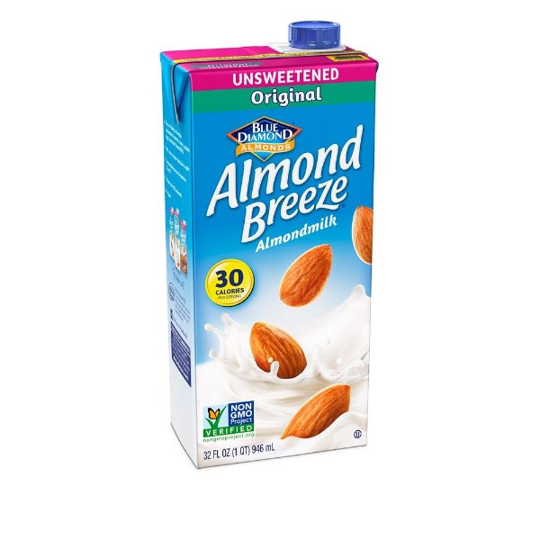 Almond Breeze 原味无糖杏奶, 32oz 3包