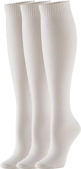 Women's Flat Knit Knee Socks-Soft Breathable Cotton Blend-Stay-Up Fit