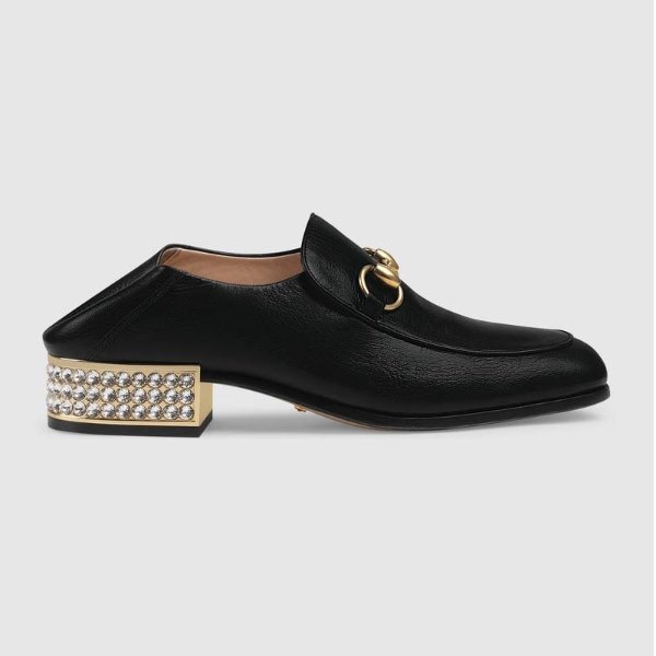 Gucci Horsebit leather loafer with crystals