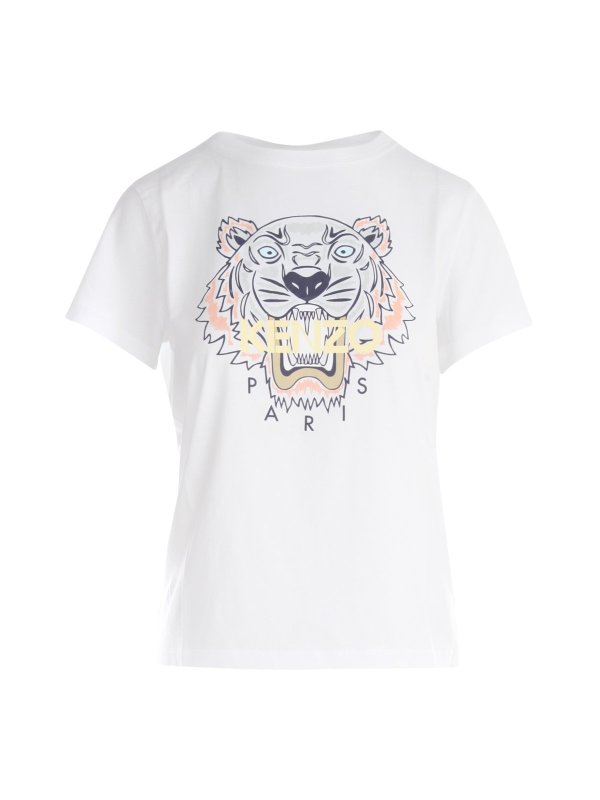 Tiger Head Printed Crewneck T-Shirt