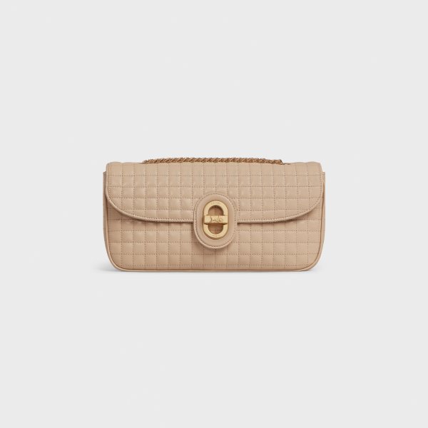 Medium Chain Sulky Bag in Quilted Lambskin - Beige