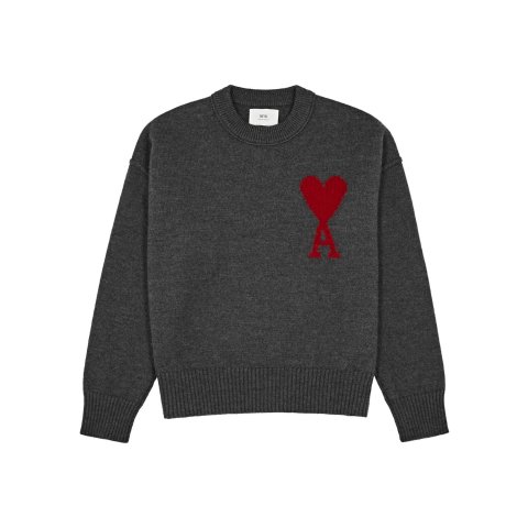 Harvey NicholsAMI PARIS Logo-intarsia wool jumper