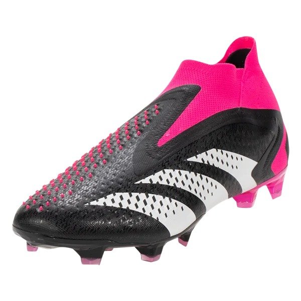 adidas Predator Accuracy+ FG Firm Ground Soccer Cleats - Black/White/Pink | SOCCER.COM