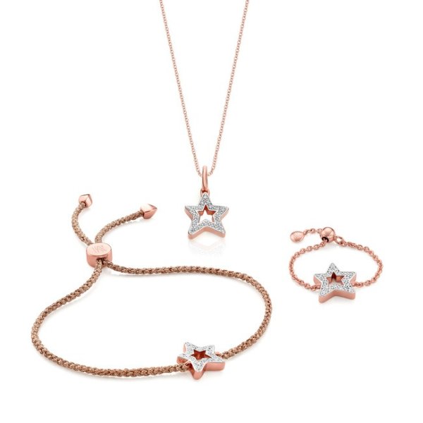 Alphabet Friendship Bracelet, Adjustable Ring and Pendant Charm Necklace Diamond Set | Jewellery Sets | Monica Vinader