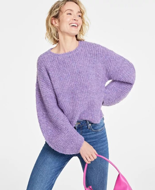Women's Marled Boucle Sweater, Created for Macy's