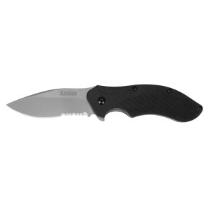 shaw 1605CKTST Black Clash Folding Serrated SpeedSafe Knife