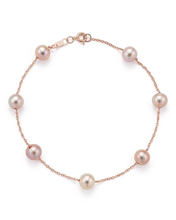 Cultured Pink Freshwater Pearl Tin Cup Bracelet in 14K Rose Gold, 5.5mm - 100% Exclusive