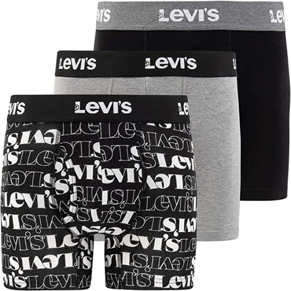 Levi’s Boxer Briefs for Men, Cotton Stretch Breathable Men's Underwear 3 Pack