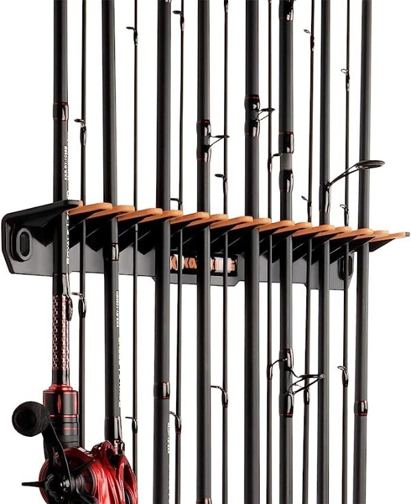 KastKing Patented V15 Vertical Fishing Rod Holder – Wall Mounted Fishing  Rod Rack, Store 15 Rods or Fishing Rod Combos in 18 Inches, Great Fishing  Pole Holder and Rack 19.99