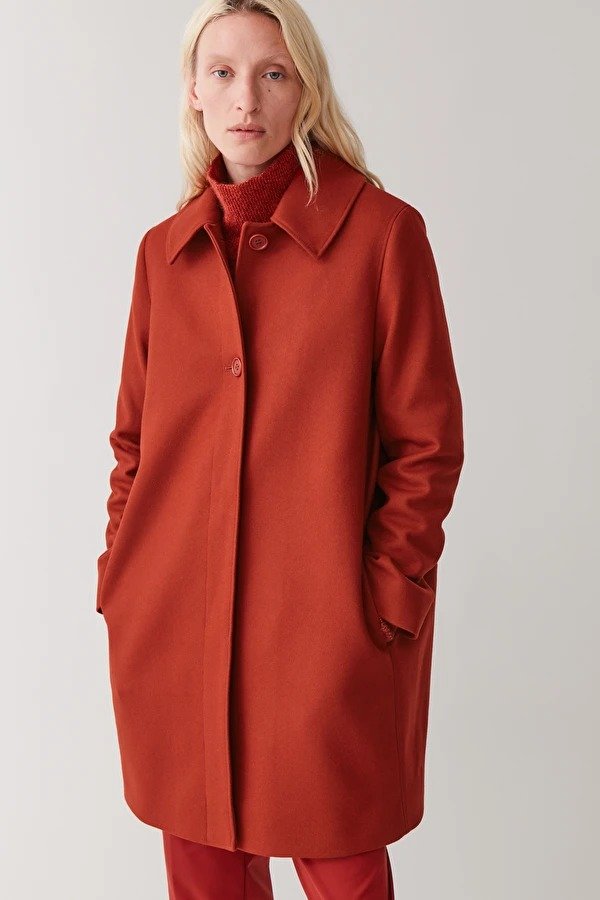 SINGLE-BREASTED WOOL-CASHMERE COAT