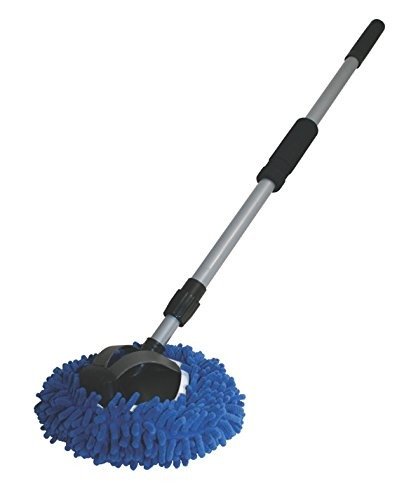 AutoSpa 9" 2-in-1 Long Chenille Microfiber Wash Mop with 48" Extension Pole