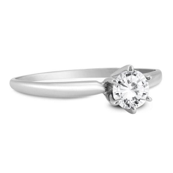 Almost 1/2 Carat Round Diamond Solitaire Ring in 14K White Gold