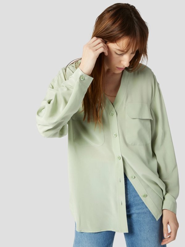 Women's Piapot Silk Shirt Reseda Green