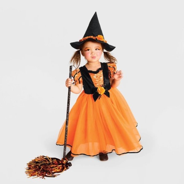 Toddler Girls' Fancy Witch Halloween Costume Orange - Hyde & EEK! Boutique™
