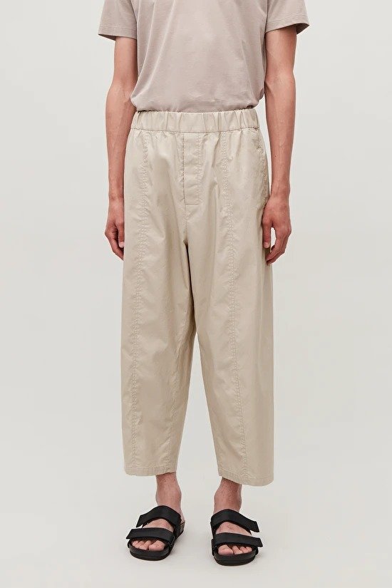 ELASTICATED ORGANIC-COTTON TROUSERS
