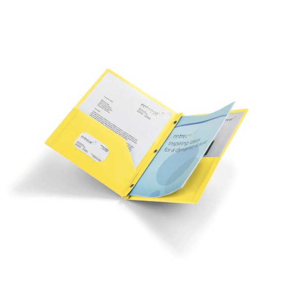 ® Brand 2-Pocket Poly Folder with Prongs, Letter Size, Yellow Item # 756989