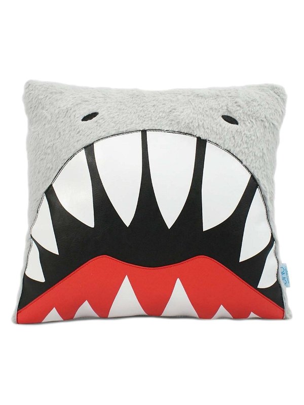 Kid's Shark Faux Fur Pillow