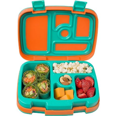 防漏多隔间儿童午餐盒，橙色