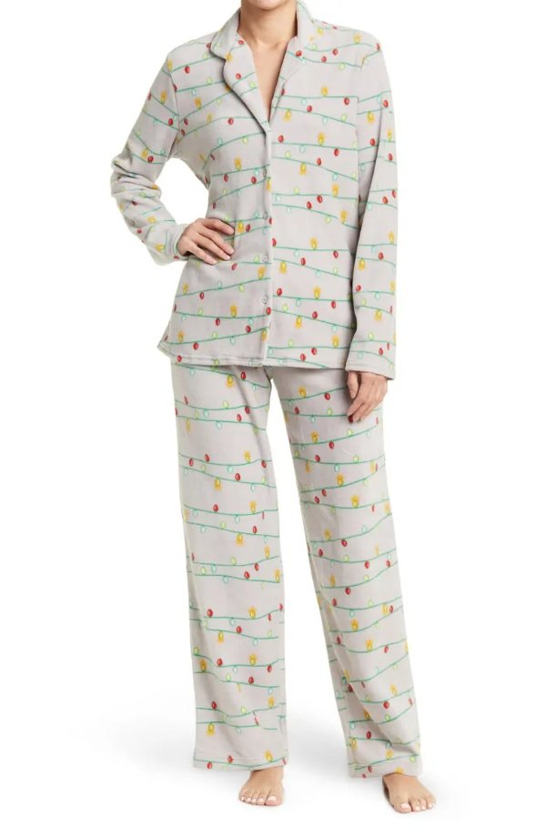 Microfleece Printed Pajama Set