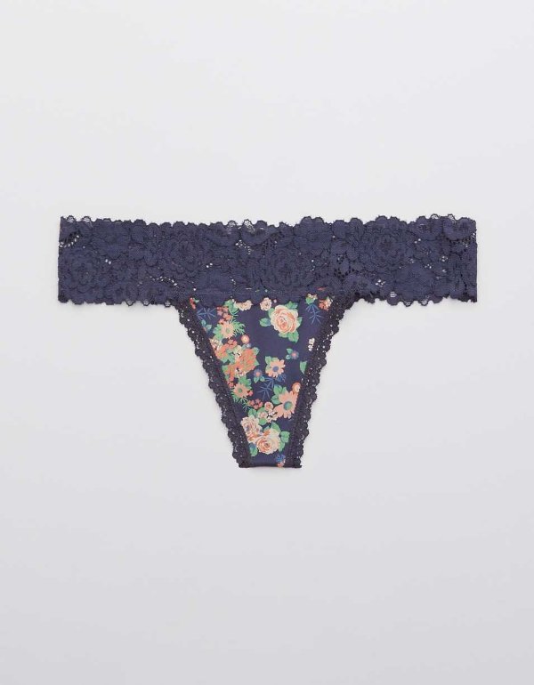 Bluegrass Lace Shine Thong Underwear