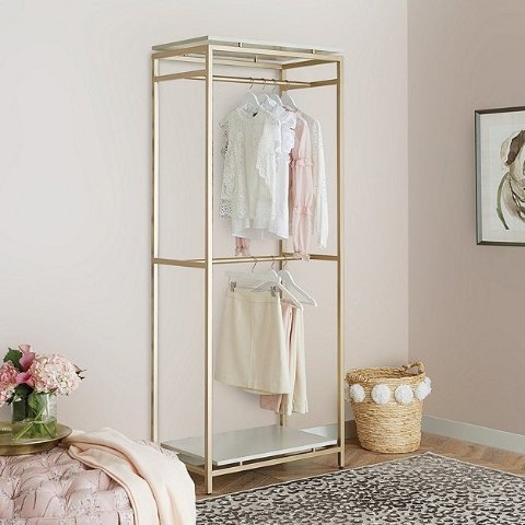 Avery Free Standing Closet System Double Hanging Unit