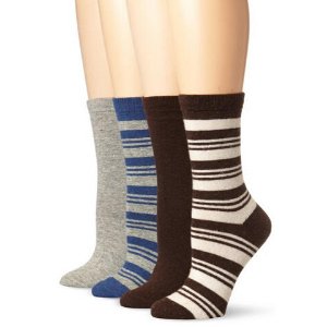 Madden Legwear Women's 4 Pack Stripe Boot Socks