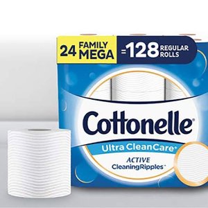 Cottonelle Ultra CleanCare Toilet Paper 24 Family Mega Rolls