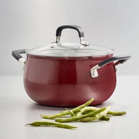 belgiqueNonstick Aluminum Red 3-Qt. Soup Pot with Lid, Created for Macy s