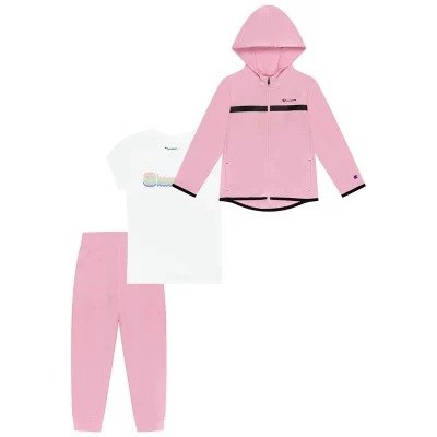 Toddler Girls' Active Hoodie, Joggers and T-Shirt Set - Sam's Club