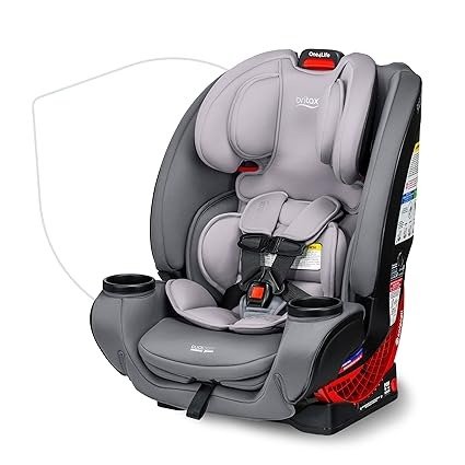 One4Life Convertible Car Seat, 10 Years of Use from 5 to 120 Pounds, Converts from Rear-Facing Infant Car Seat to Forward-Facing Booster Seat, Machine-Washable Fabric, Glacier Graphite
