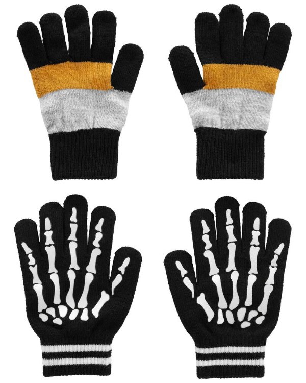 2-Pack Skeleton Gripper Gloves