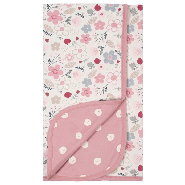 ® Organic Baby Girls Flowers Reversable Blanket