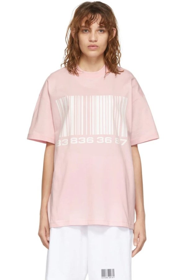 Pink Big Barcode T-Shirt